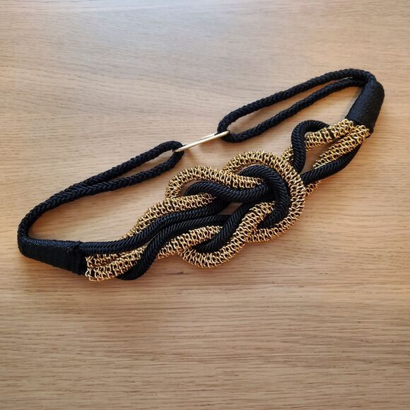Vintage 80s Black and Gold Rope Belt main image 5